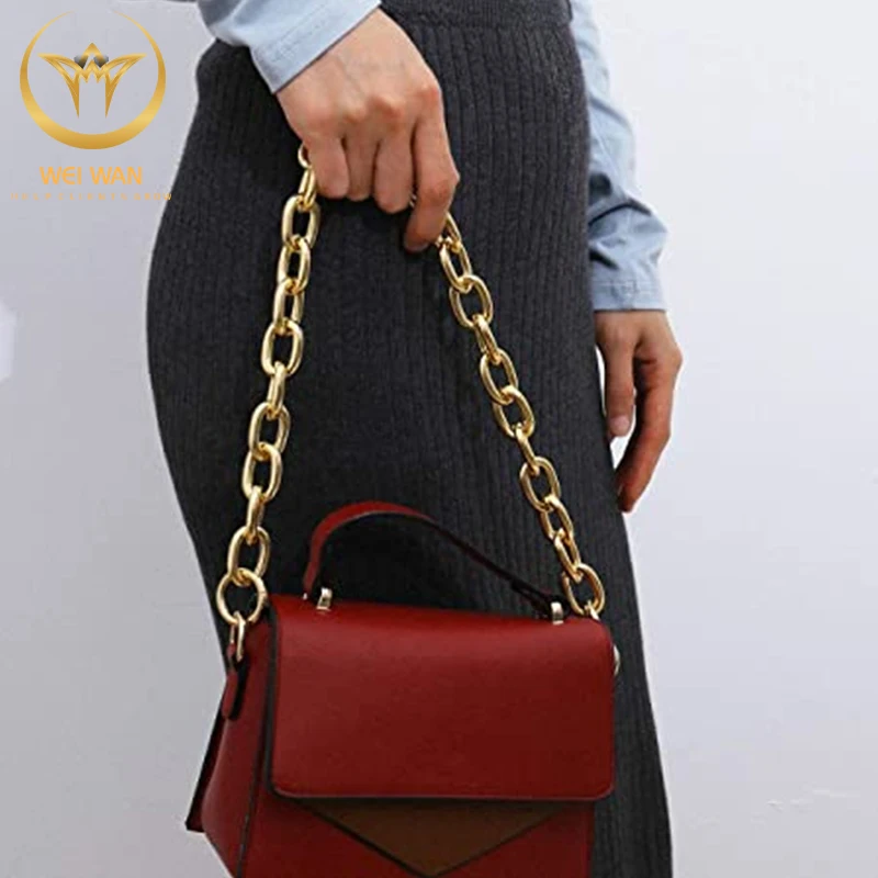 

WEIWAN Replacement Iron Flat Chain Strap Handbag Chains Accessories Purse Straps Shoulder Crossbody Straps