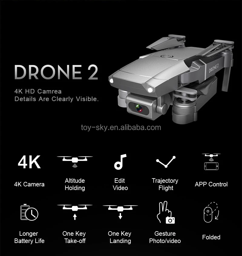 E68 RC Drone & 4K HD Wide Angle Camera Wifi 1080p Fpv Video Live Quadcopter UK 