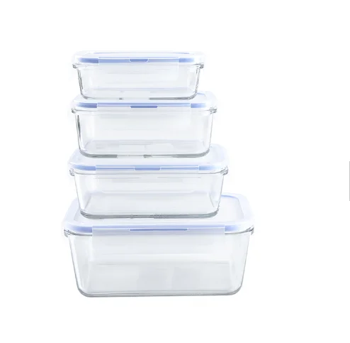 

Royalunion Heat resistant microwave glass crisper set bento lunch box storage food containers with PP lid