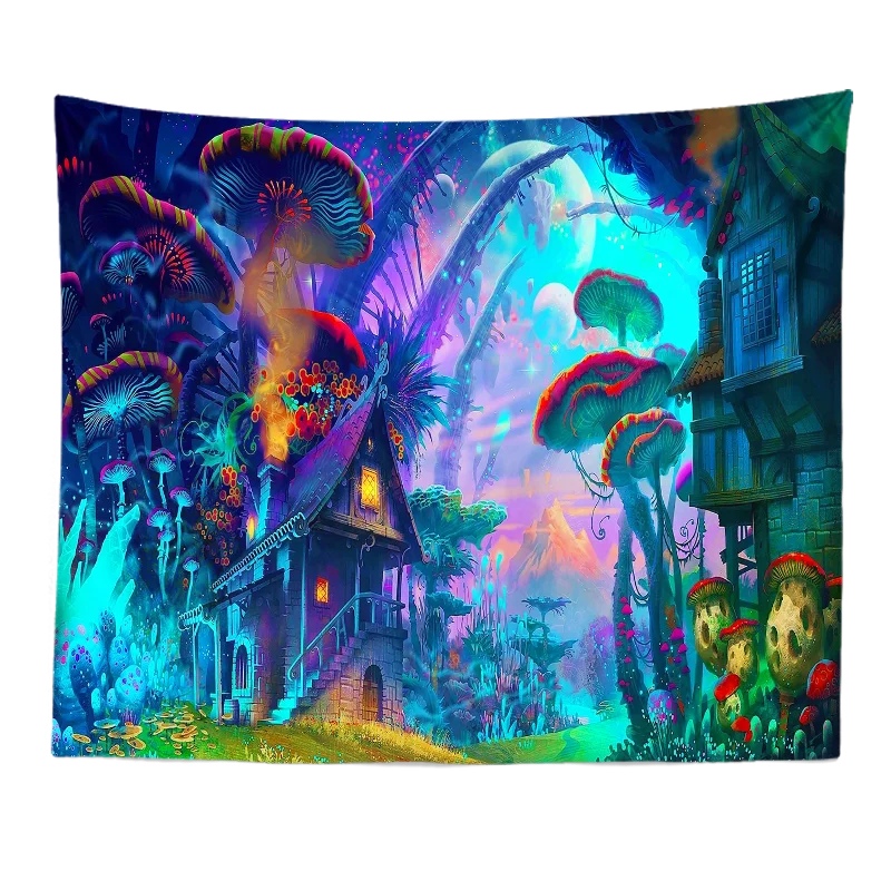 

3D Printing Wall Hanging Psychedelic Abstract Art Tapiz Mushroom Cloth Tapestry Woven Blanket