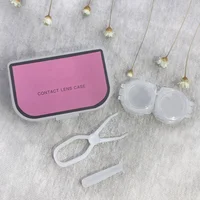 

bulk candy travelling marble clear eye contact lenses case, custom colorful cute portable travel contact lens case with mirror