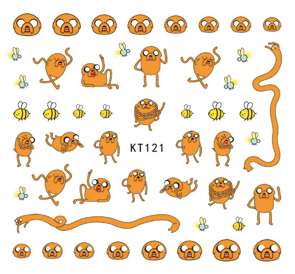 

Mixed Cartoon Nail Art Stickers 3D Self-Adhesive Stickers Decals for Women Girls Kids Manicure DIY or Nail Salon, As picture