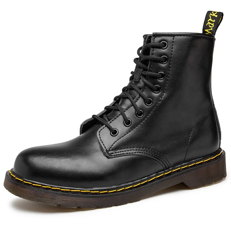 

Pu Leather Boots Four Seasons Short Boots Unisex Large Size Boots, Black