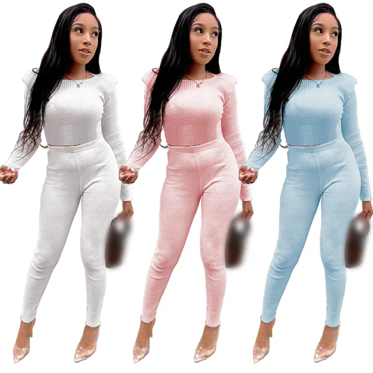 

Crewneck Long Sleeve Sweatshirt Top And Pant Set Women Clothing Woman 2 Piece Fall Outfit Lounge Sweatpants Sets Women, Pink,white,light blue