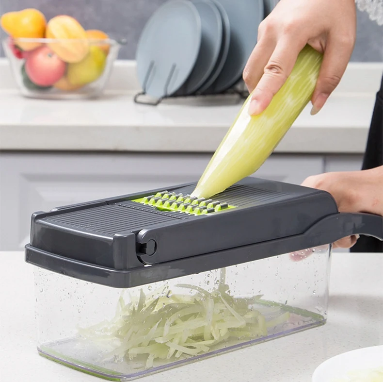 

BBA110 Multifunction Stainless Steel Kitchen Cooking Cutting Artifact Home Kitchen Household Vegetable Chopper Slicer