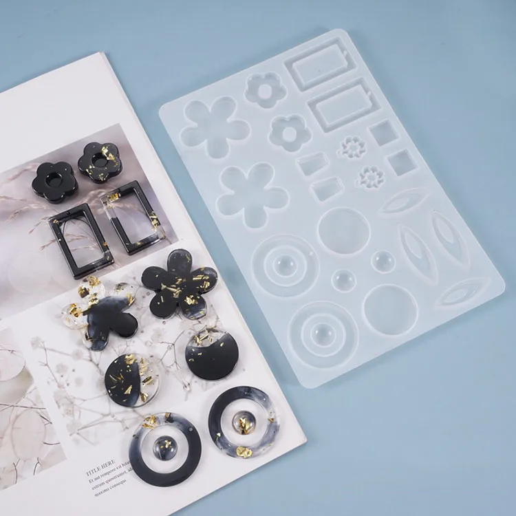 

NEW Transparent Silicone Mould Resin Decorative Craft DIY Earring pendant shape Type epoxy resin molds for jewelry making tools