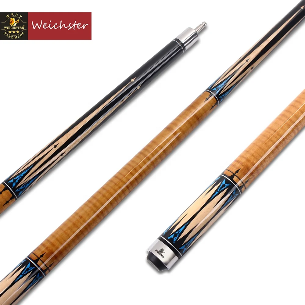 

Weichster 58" 1/2 Billiard Pool Cue Stick Flame Maple Wood Wrap 18oz to 21oz 13mm Tip