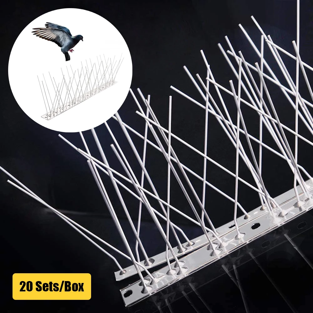 

Hot Sales 20 Sets/Box Anti Roosting Anti Pigeon Pest Control Stainless Steel Bird Spikes