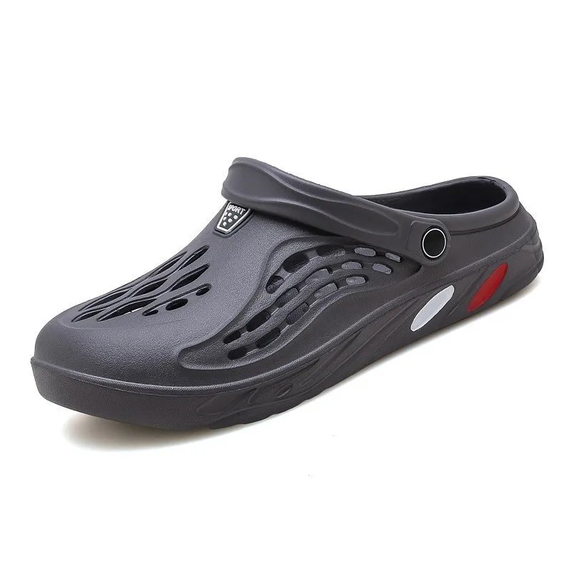 

Summer men's hole sandals solid color breathable sandals beach shoes, 5 colors