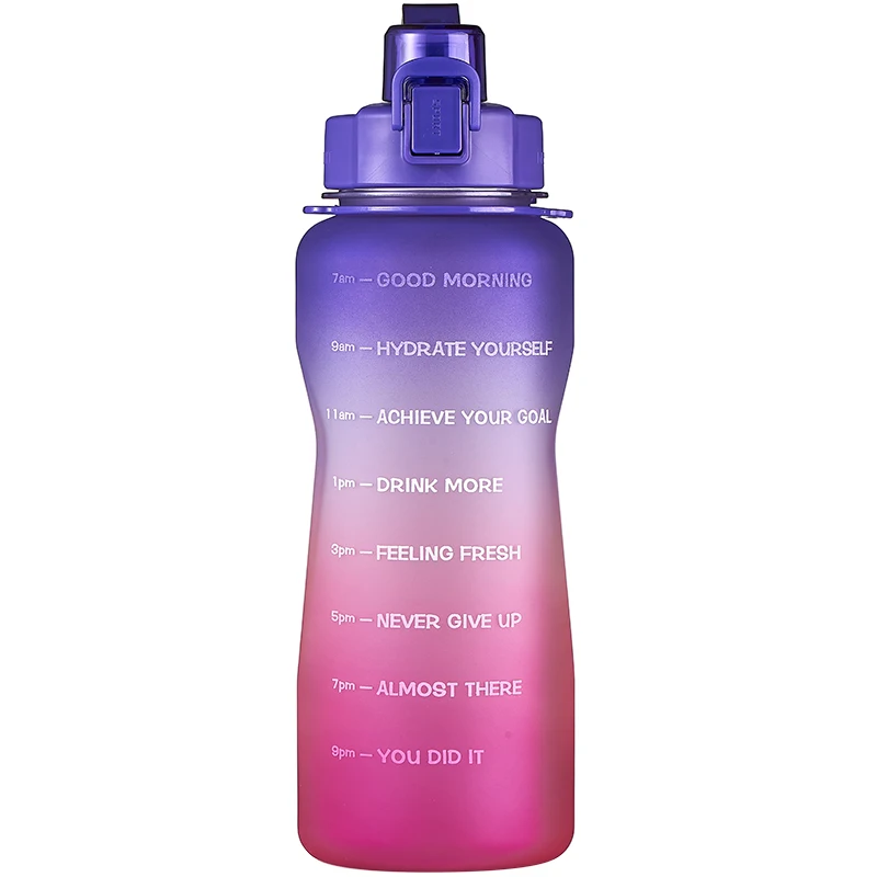 

Leejo 2l Liter 2liter Motivational Ombre Plastic Water Bottle 2 L 2 liter with Time Marker, Customized