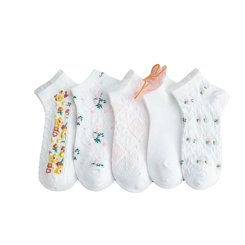 

Lolita Breathable comfort japanese teen girl sock mesh lace cotton women Socks, Multi-colors