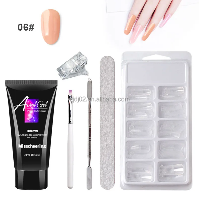 

New UV style extension glue nail art paper-free holder Fast extension painless crystal glue set, 9 colors