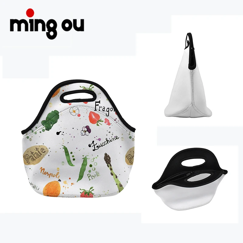 

Custom Promotional Outdoor Insulated School Lunch Cooler Bag Sublimation Neoprene Lunch Bags For Women and Kids