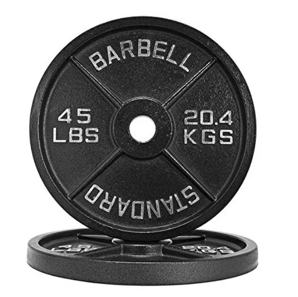 

Cast Iron Strength Exercise Training Barbell Weight Plates, Black