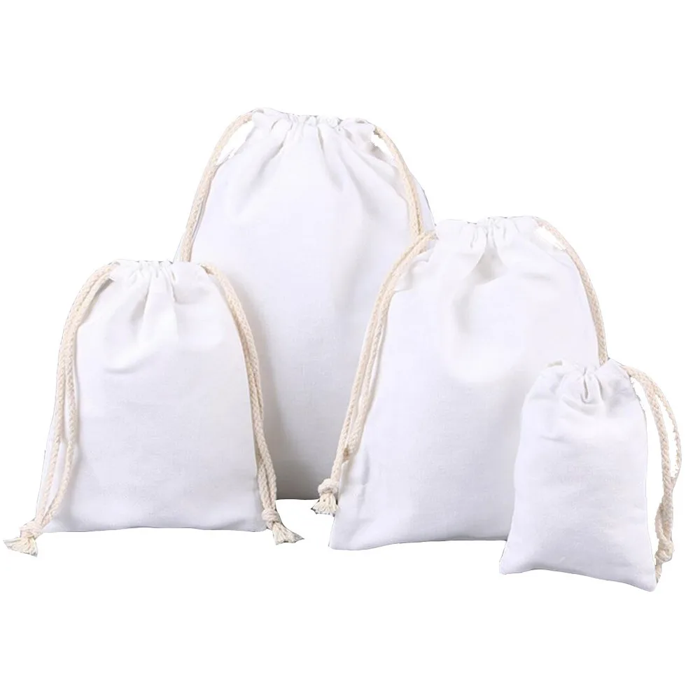 

Custom Logo Reusable Cotton Canvas Storage Bags Drawstring Gift Bag Wine Jewelry Pouches Sacks for Wedding Party Christmas, Beige
