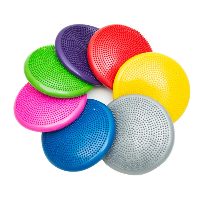 

Best quality Wholesale new Inflated Stability Wobble Cushion Yoga use Fitness Disc gym body shape balance plate, Red, orange, white, black, yellow, pink, blue, purple, etc.