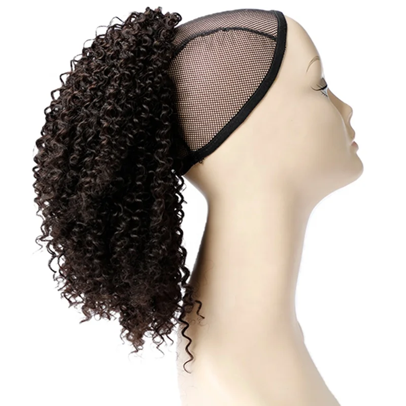 

Short Afro Curly Ponytail Hair Piece for African American Black Women Ponytail Extension Afro Drawstring Curly Ponytail, 1#,2#,4#,t1b/27,t1b/30,t1b/33