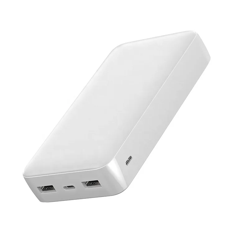 

High Capacity 20000mAh Quick Charging Power Bank Portable Battery Bank 20,000 mAh with Three Outputs, Black white