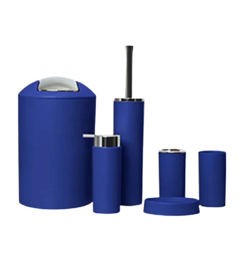 

Hotel Household Promotional Solid color Washroom Plastic 6 pieces bath set