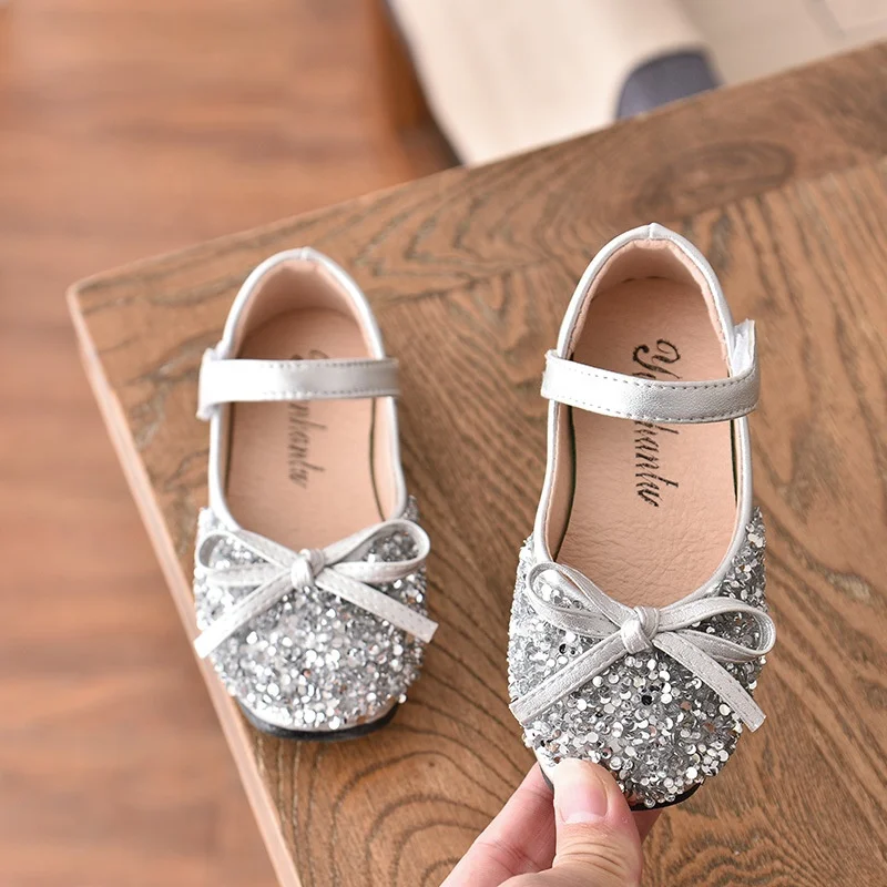 Evertop New Design Pretty Pu Sole Pearl Sequins Little Girls Shoes ...