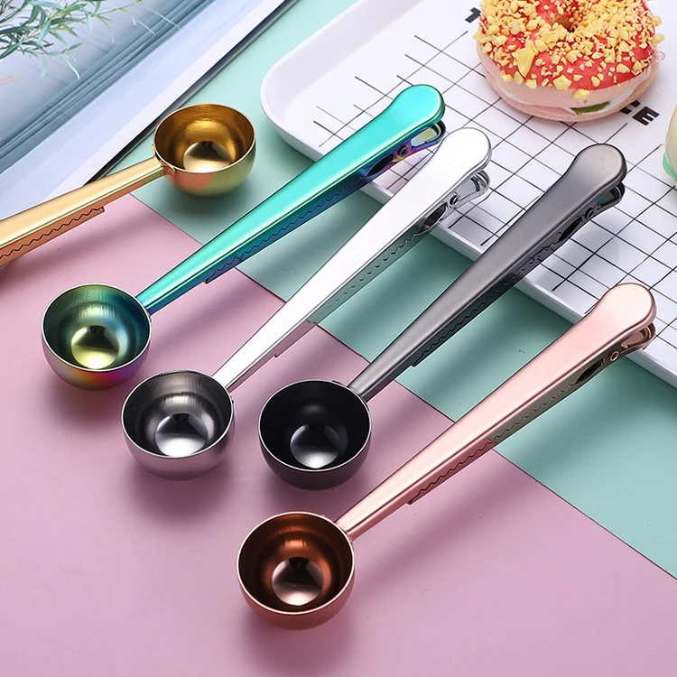 
Multifunction Scoop 15ml Stainless Steel Measuring Coffee Beans Spoon/Scoop With Bag Clip 