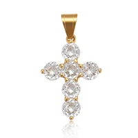 

35599 Xuping fashion jewelry 24K gold color stainless steel cross diamond pendant for women