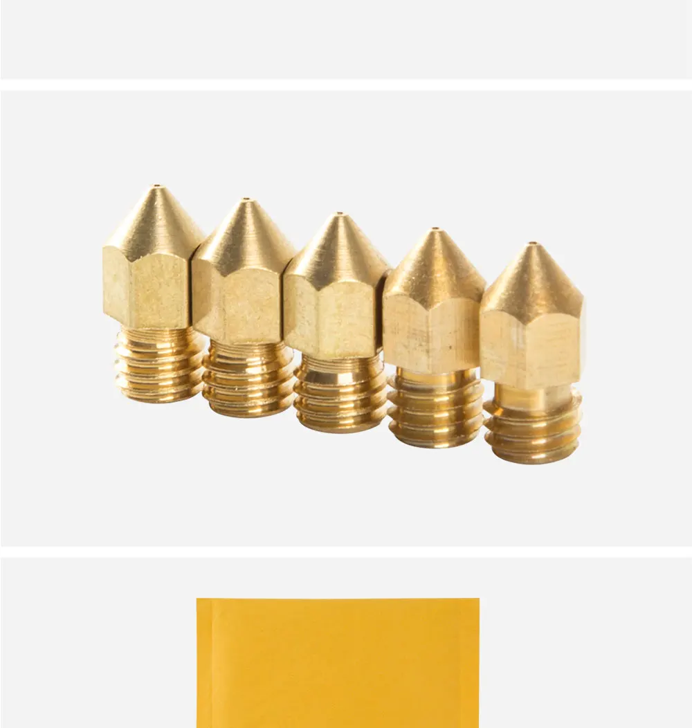 5 pcs Brass Extruder Nozzle Print Head for MK10 1.75mm 3D Printer 0.4mm