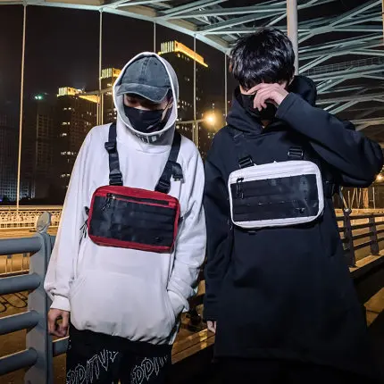 

Custom Hiking messenger bags Combat Vest Pouch Nylon Mens Chest Bag with Compartments, Picture