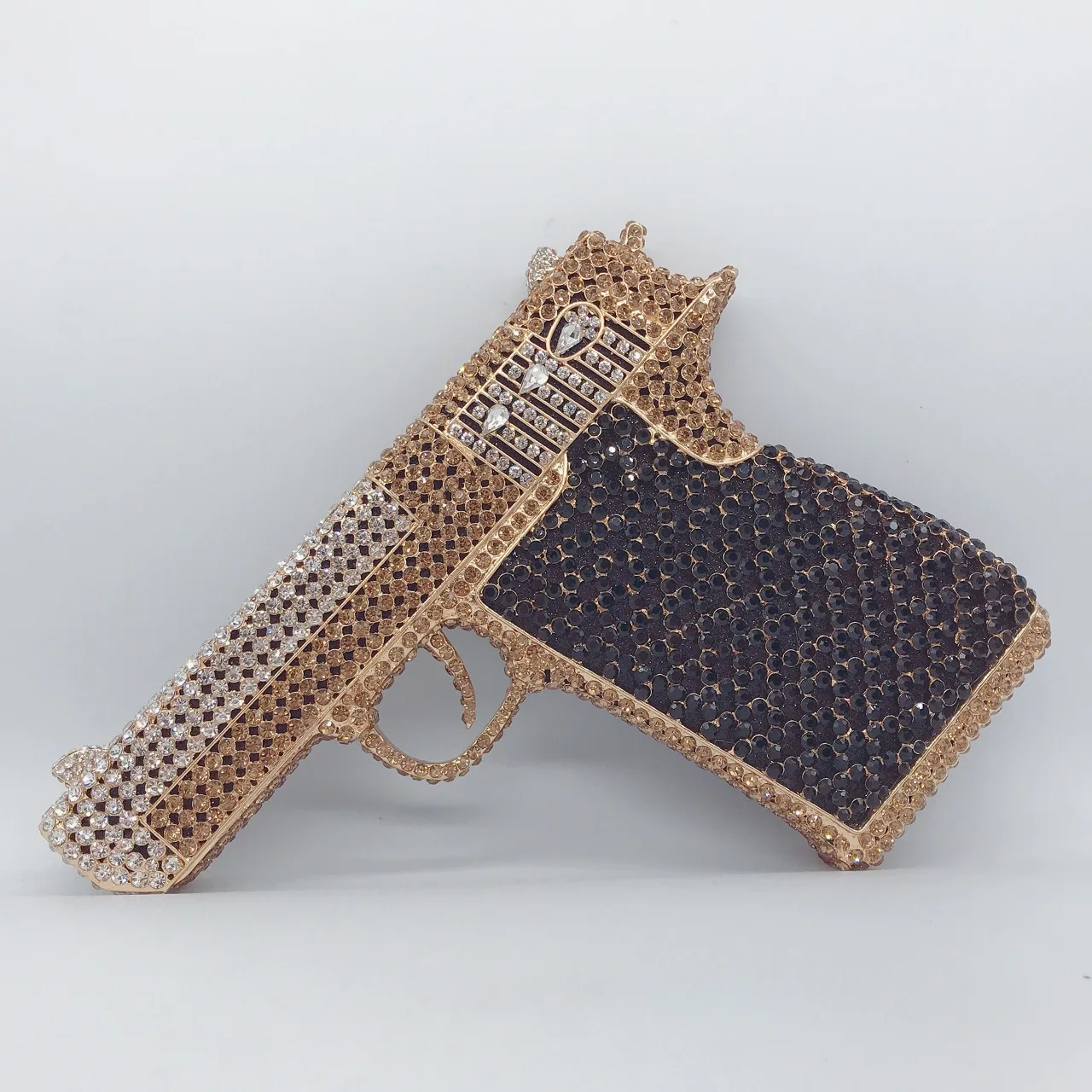 

Colorful Diamonds Bling Gun Shape Purse Crystal Rhinestone Pistol Handbags Women Party Clutch Purse Bags/