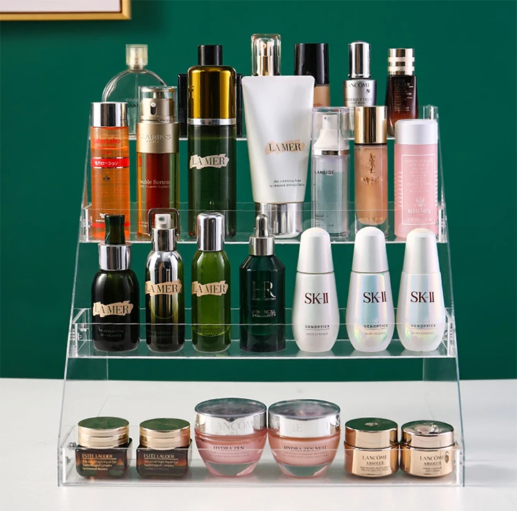 

2 layer Makeup Holder Clear Acrylic Skin Care Set Display Cabinet Storage Nail Polish Bottles Rack