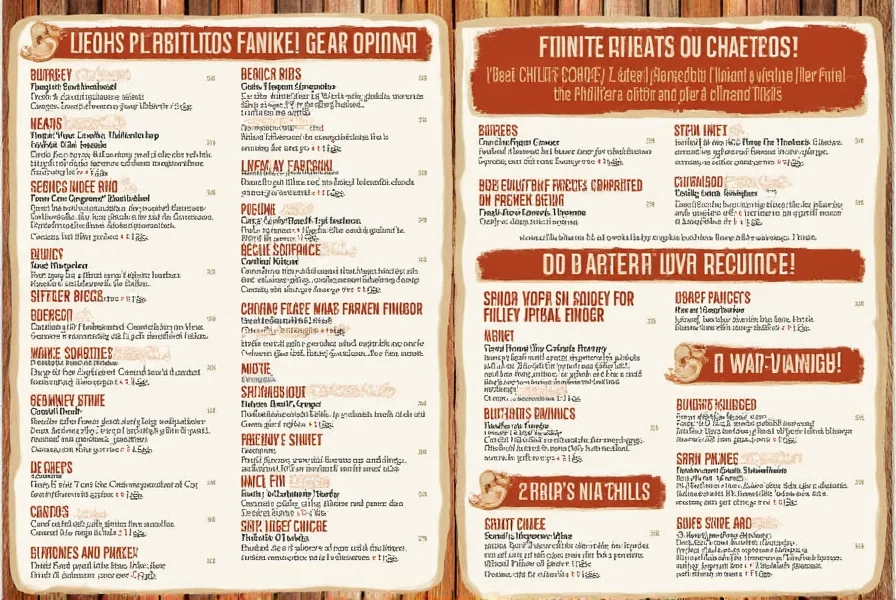 Chili's Grill & Bar menu featuring signature dishes like ribs, fajitas, and burgers