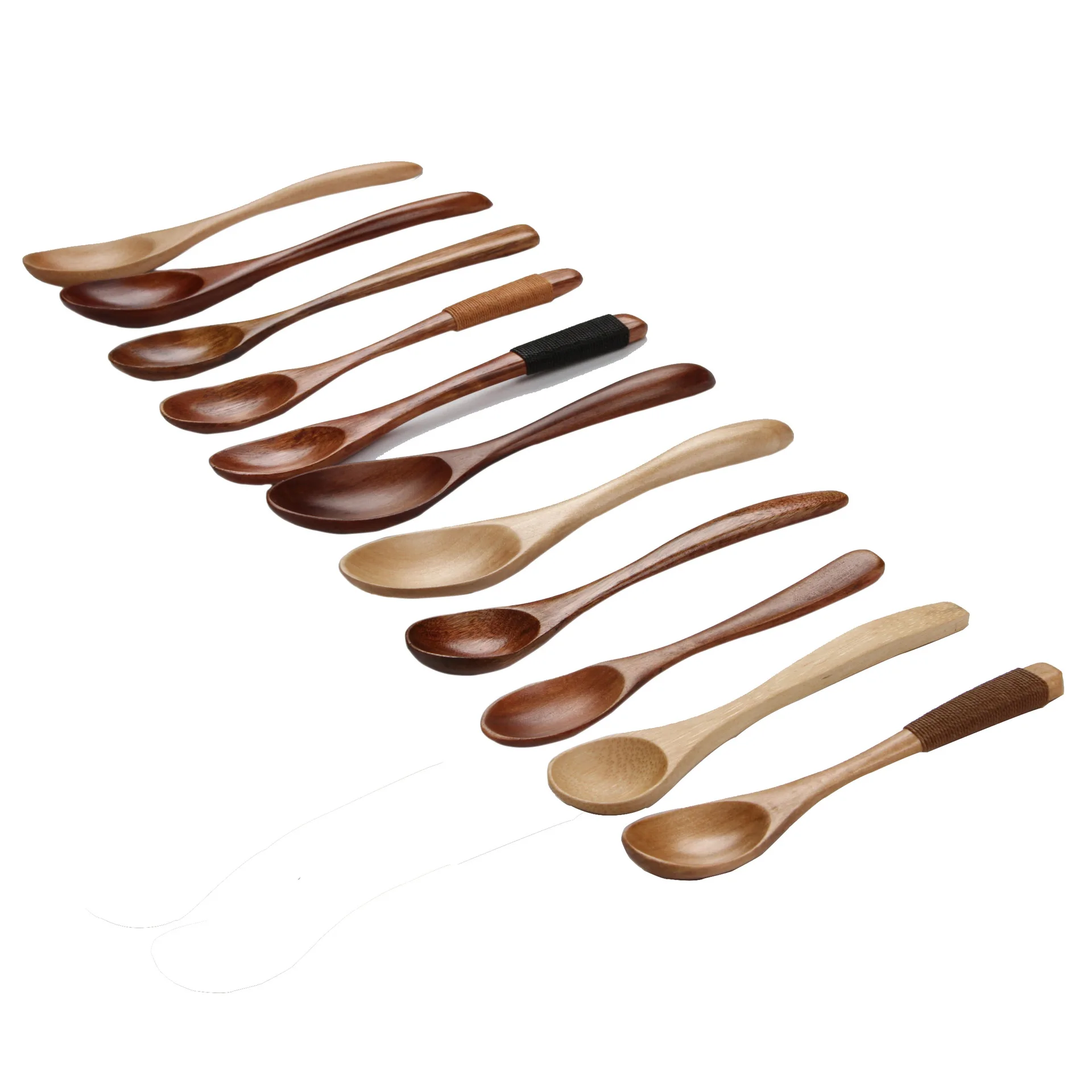 

Eco Friendly Kitchen accessories Mixing and Cooking Wooden Spoon Japanese Long Handle Wood Soup Serving Spoons In Bulk