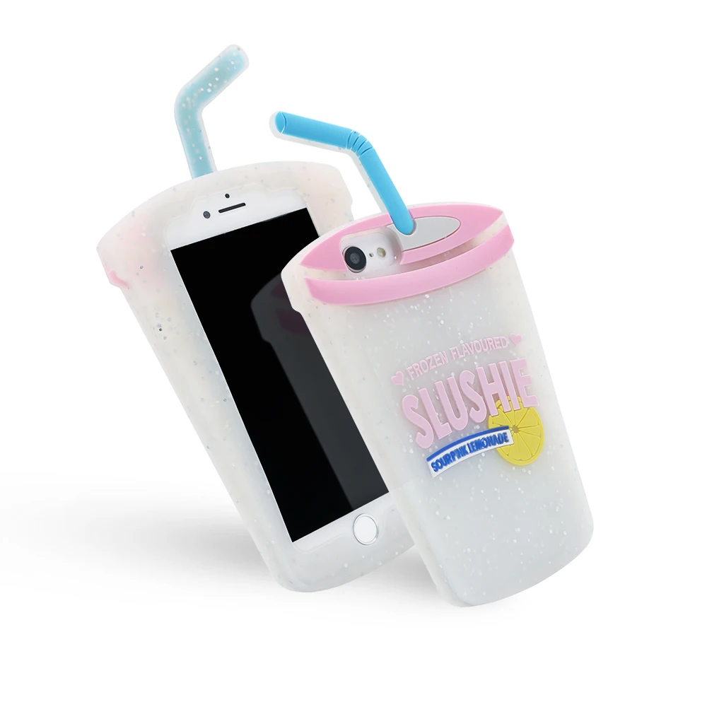 

Buy one get one free for Christmas translucent lemon tea drink cup Soft Silicon Phone Cases For iPhone 6G 7G 8G, As picture