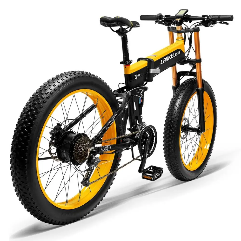

EU Quality LANKELEISI 26x4.0 inch Fat Tire 1000W Electric Bike 1000W Folding E-bike with 48V 13AH Panasoni'c Lithium Battery