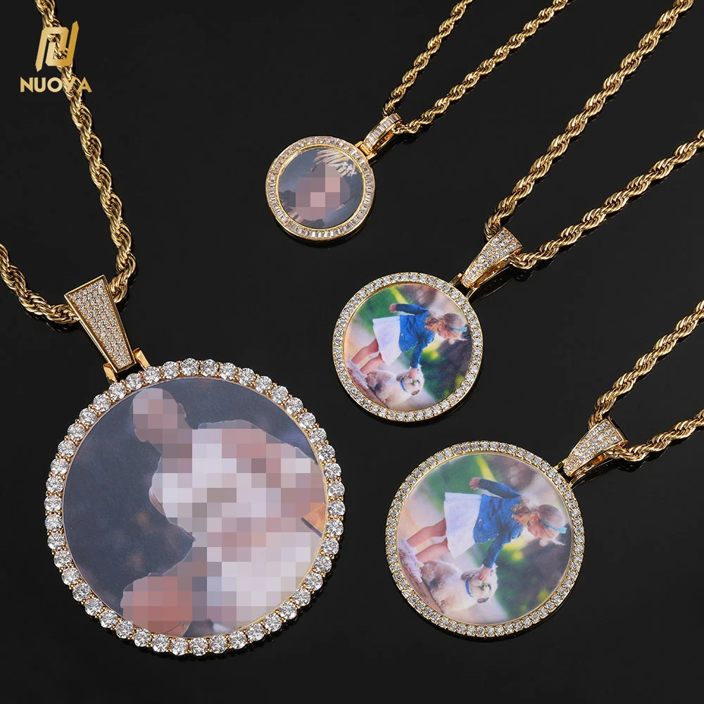 Custom Iced Out Memory Pendants Necklace Hip Hop Custom Photo Locket Picture Pendant Photo Pendant with Picture