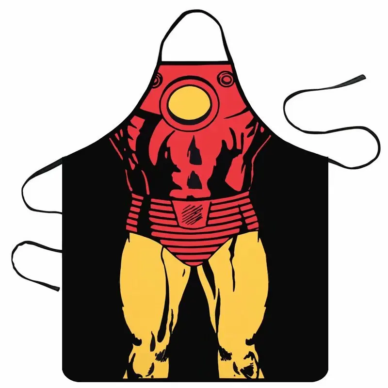 

3D Kitchen Apron Digital Print Comic Hero Pattern Cooking Aprons For Men, Comic print