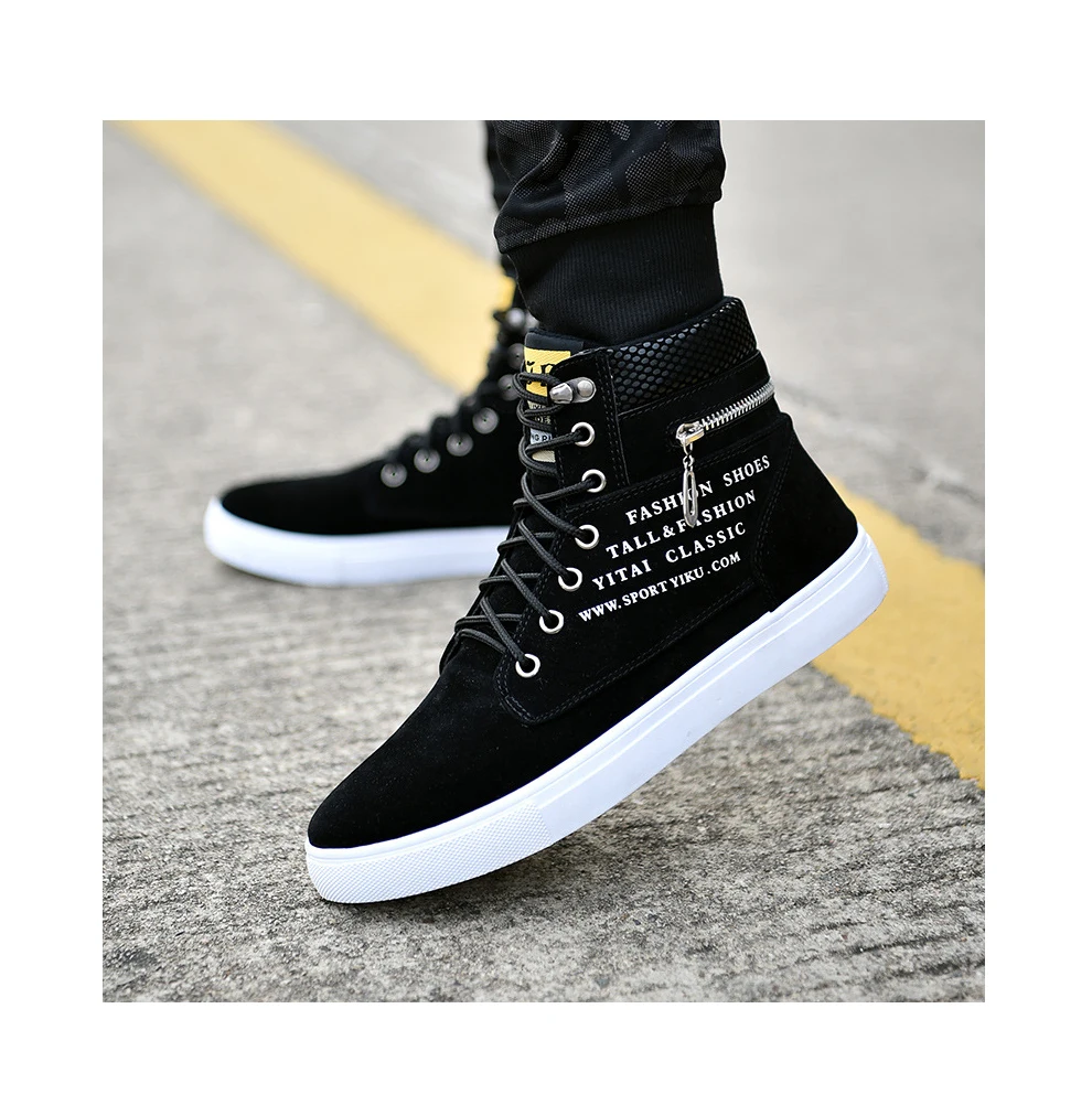 

Autumn and winter high top men's shoes student canvas casual board shoes