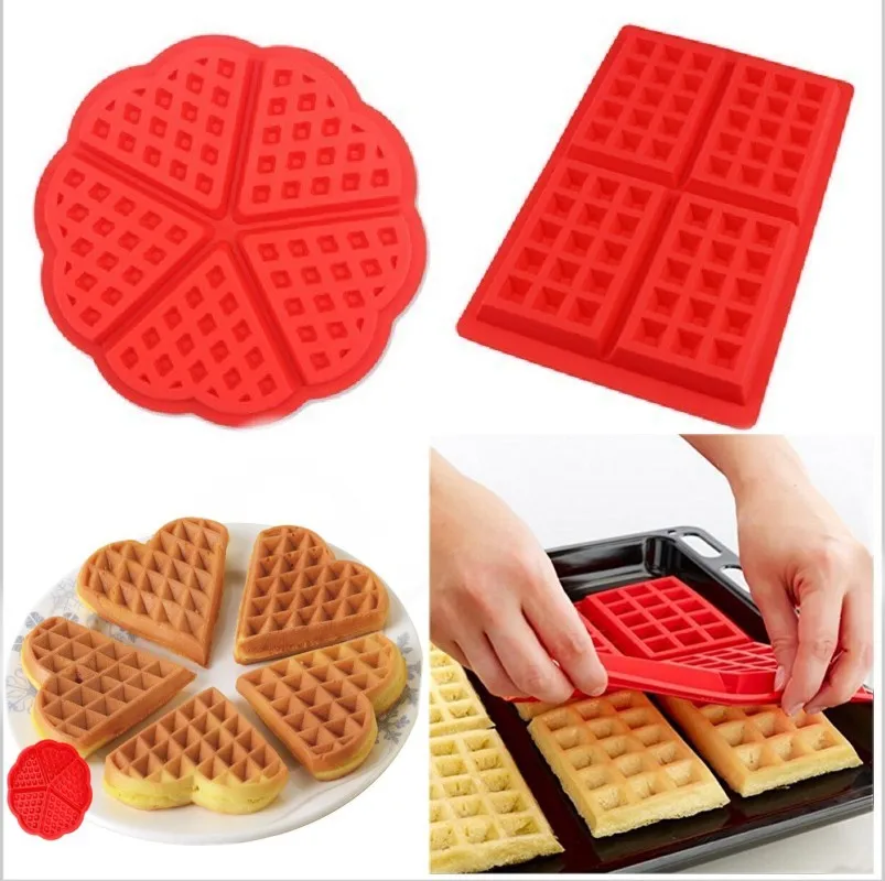 

Waffle Silicone Square Heart Shaped Waffle Muffin Lattice Cake Cake Mold Waffle Biscuit Making Tools Crafts Tools Accessories