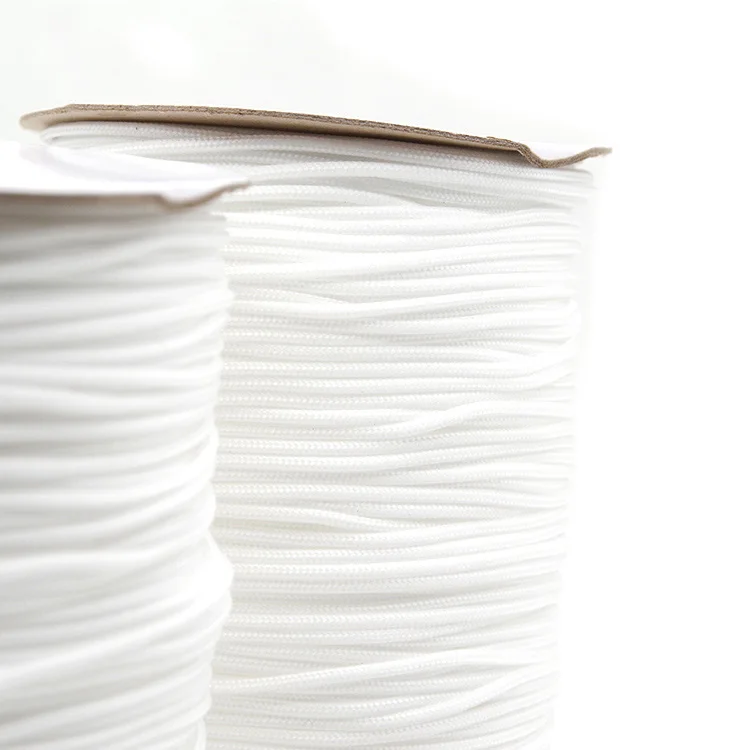 

In Stock Factory Supply 2.5mm 5mm white PP cotton rope string for mask baby carriage sports accessory