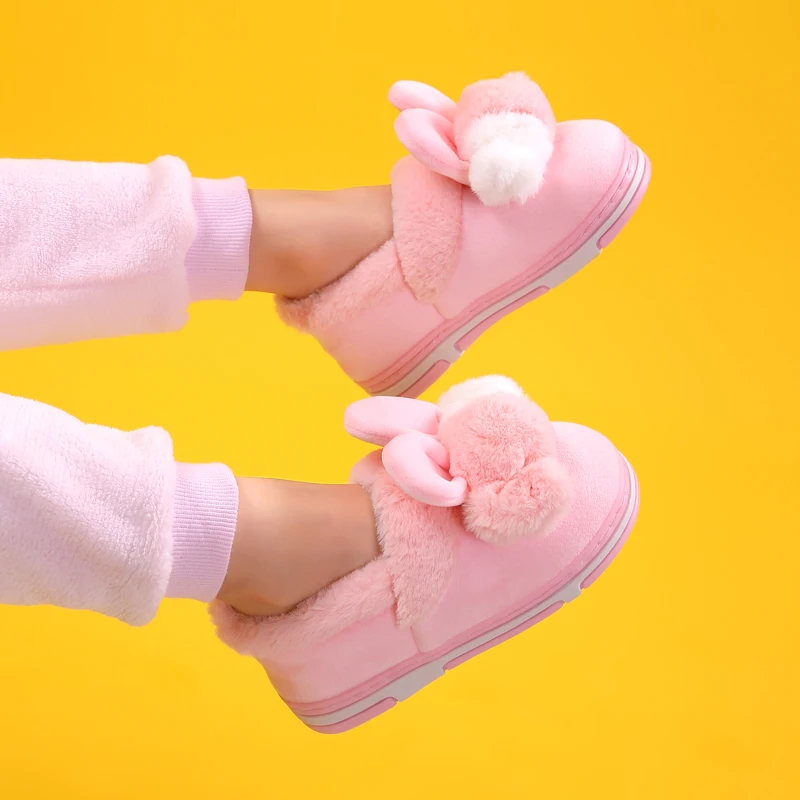 

Winter children's cartoon warm indoor cotton slippers, candy rabbit boys, girls home cotton shoes