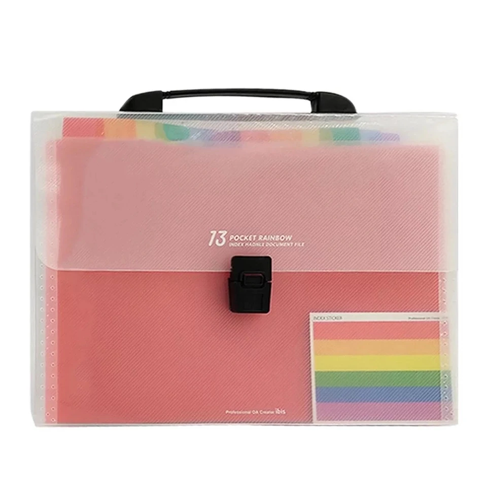 
Stationery Accessories Expanding File Folder Plastic Handle For File Bag Document Folder 