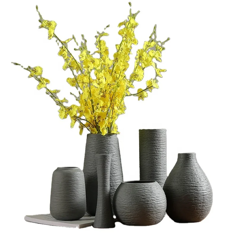 

Wholesale Ceramic Flower Vase For Home Decor Modern Ceramic Flower Pot Grey Ceramic Vase Flower Container