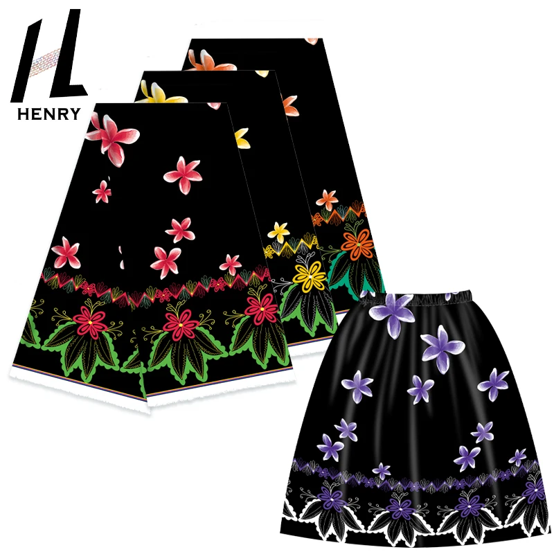 

Wholesale Fabric Supplier Henry Islander Style Beautiful Polyester Printed Fabric For Guam Skirt