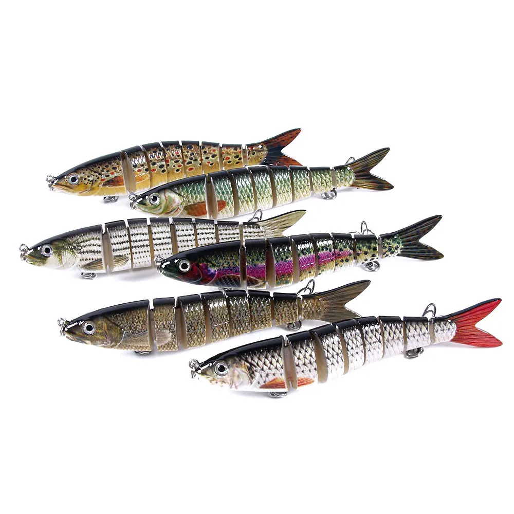 

Wholesale 8 Section 12.5 cm-22g Trout Lures Fishing Swimbait 8-Segment Multi Jointed Fishing Hard Lure, 6 colors as pictures