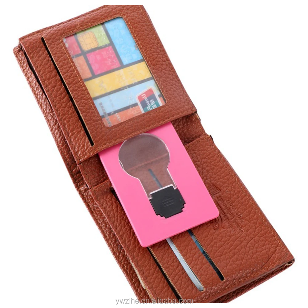 Novelty Portable Mini Lighting Wallet Card Pocket Led Card Night Light Lamp Gift 