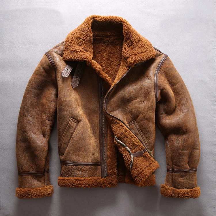 genuine sheepskin bomber jacket