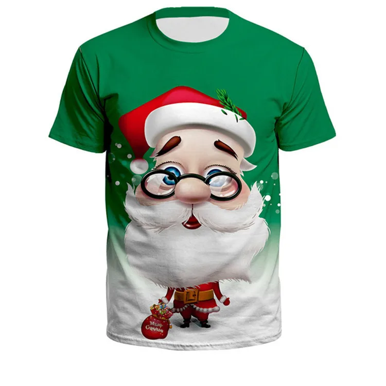 

New Christmas v neck full print 3d t shirt for women, Customized colors