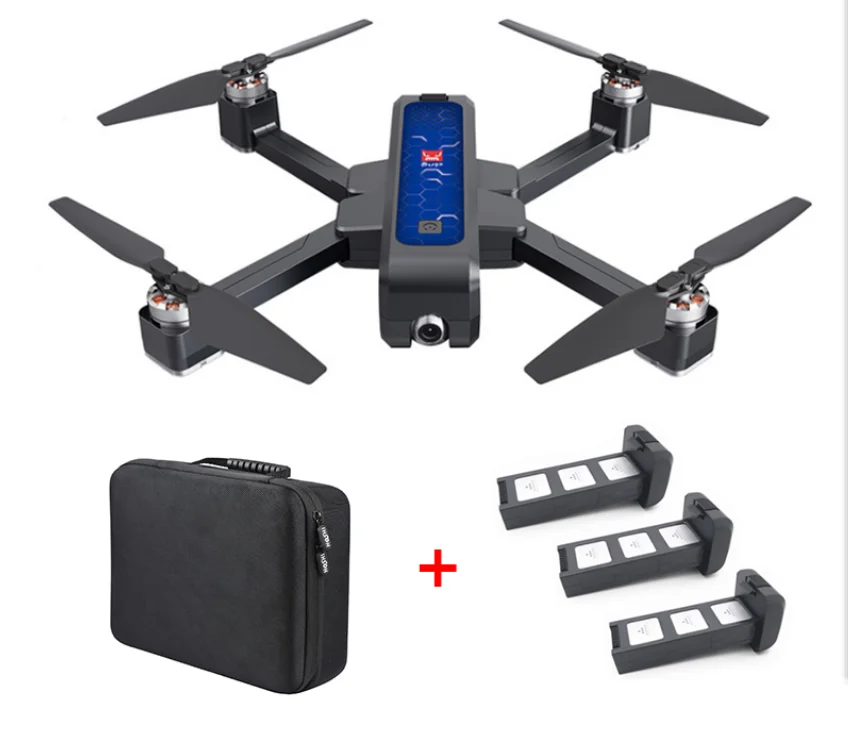 

XUEREN MJX B4W GPS Brushless Foldable RC Drone with high quality carry case +3pcs batteries (2pcs extra ) drone kit toy, Black/blue