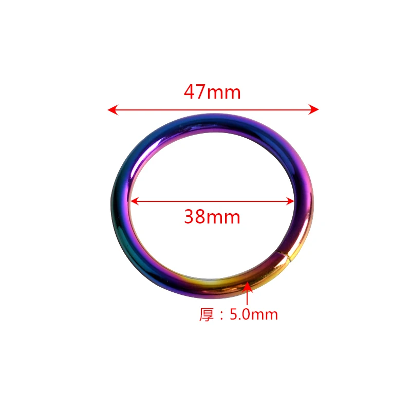 

Wholesale Metal Clasps Closed O Ring Round Ring For Handbags, Rainbow