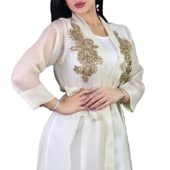 

HJ ZMDR39 Kaftan Abaya Dresses 2 Piece Sets Kimono Muslim Open Abaya Dubai Womens Abaya